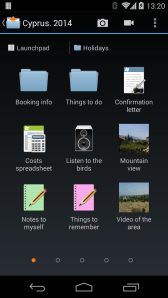 The contents of a folder