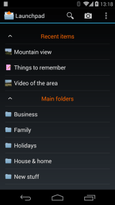 The main Launchpad screen